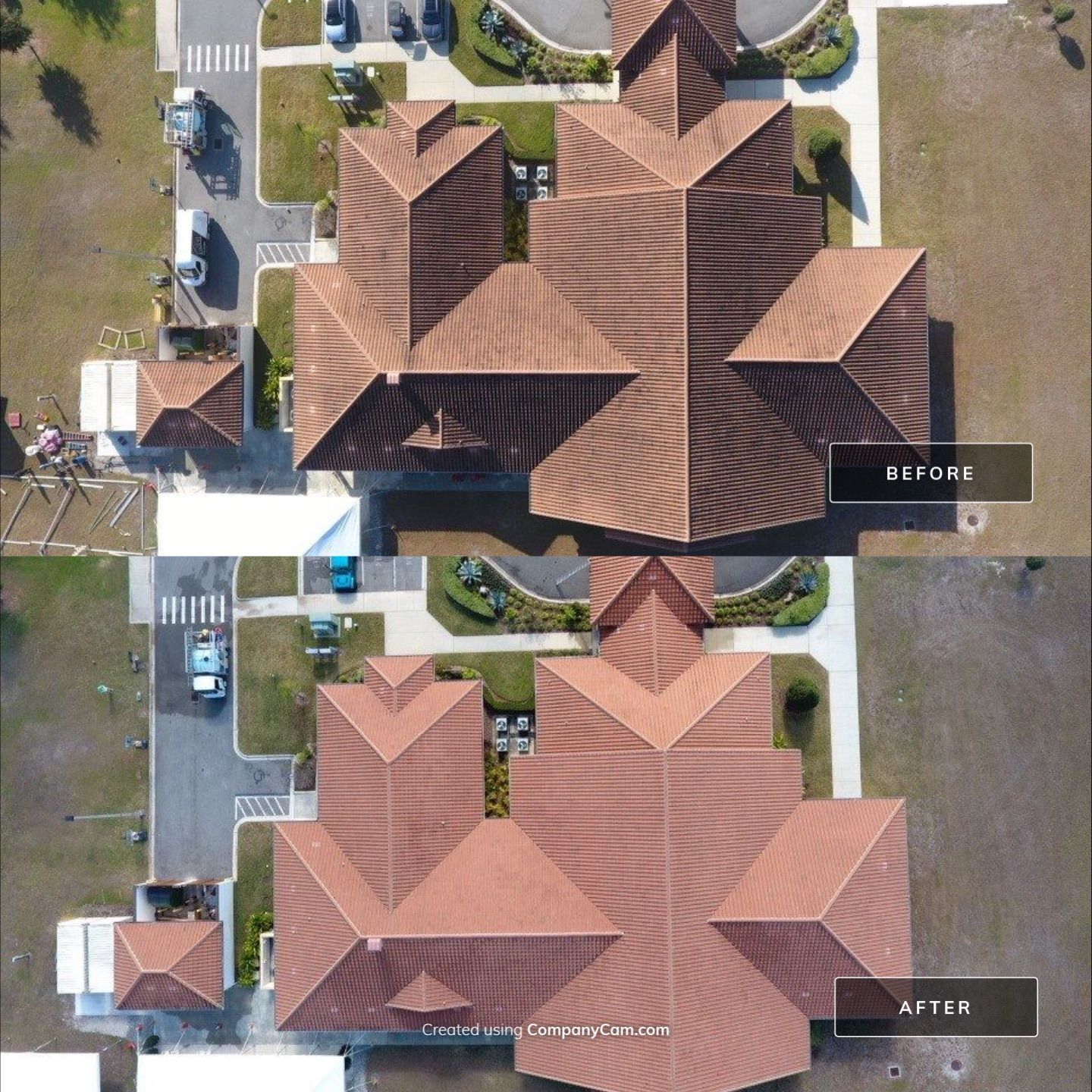 Concrete Tile Roof Wash