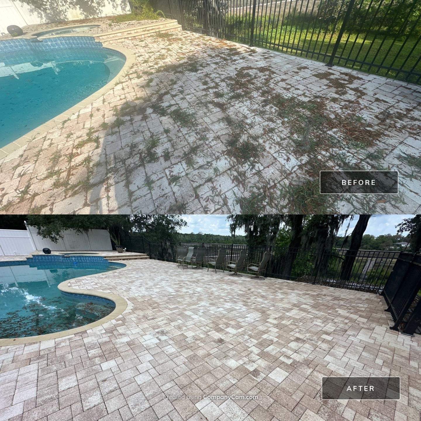 Paver Pool Deck Cleaning on Tall Trees Lane – St. Augustine, FL 32086